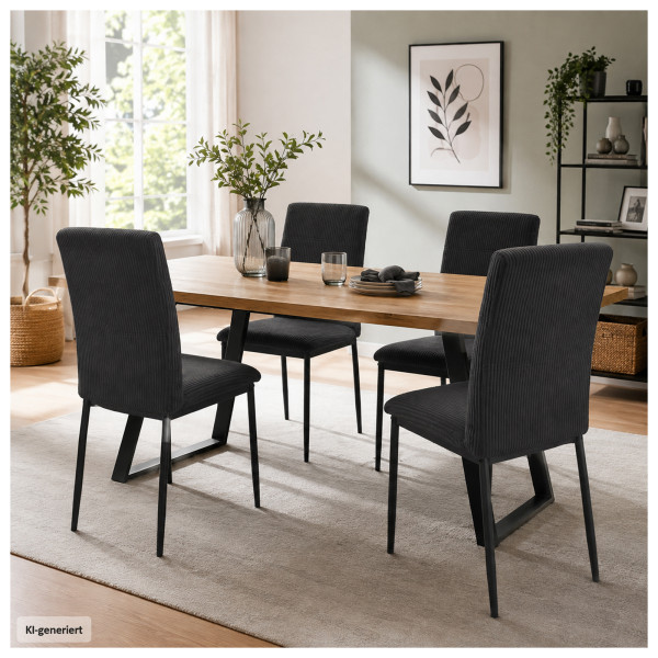 Stuhl Finn dunkelgrau cord