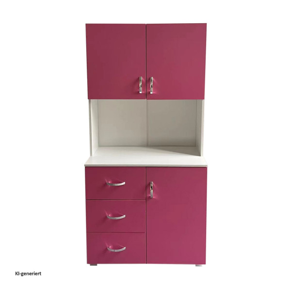 Küchenschrank Blanca pink weiß