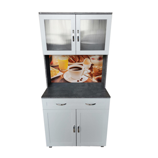 Küchenschrank Blanca Bistro weiß beton