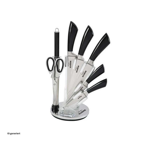 8-tlg. Messerblock Metallic Black
