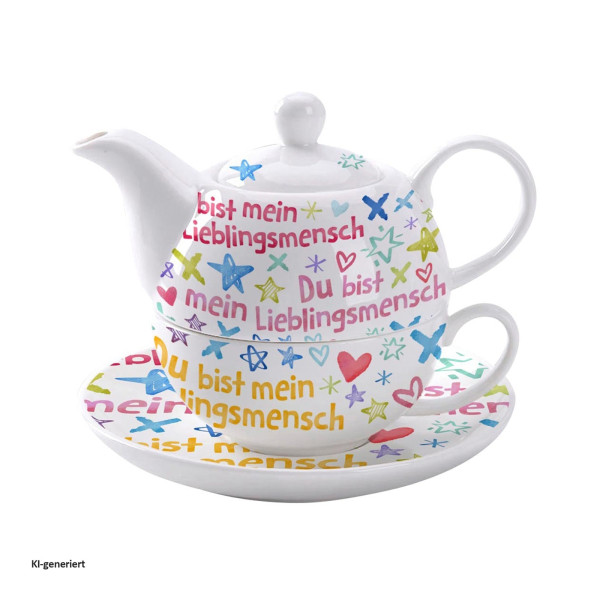 Tea for one Set Porzellan mit