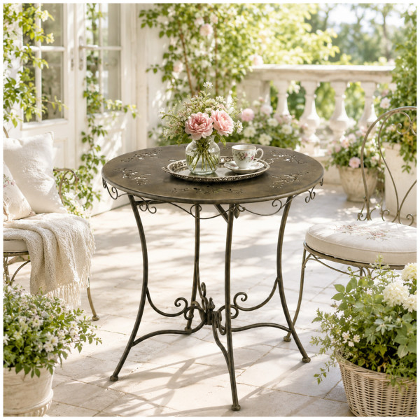 Runder Gartentisch Lily Braun