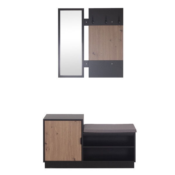 HTI-Living mit Schuhbank Schwarz Garderobe Dana