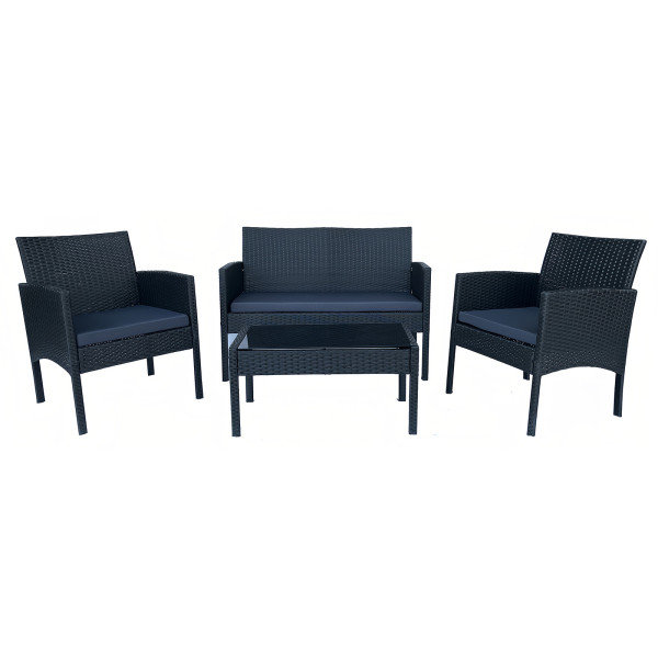4-teiliges Outdoorset Zita Anthrazit/Grau