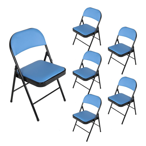 Klappstuhl Wedigo PVC Blau 6er Set