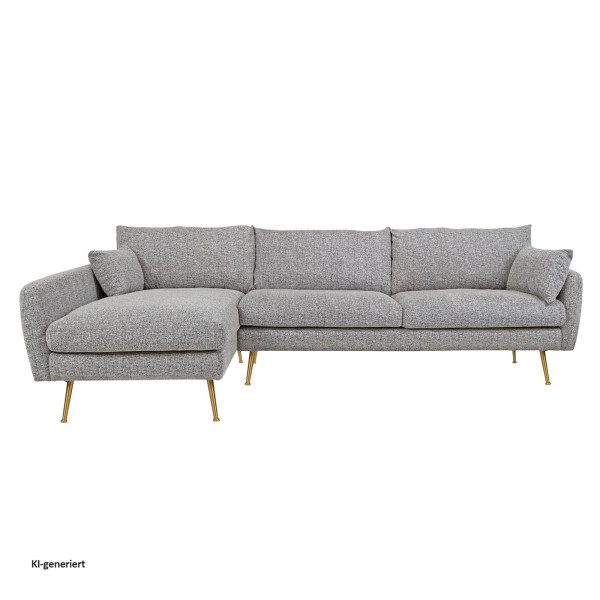 Ecksofa Antonius Stoff Grau Links