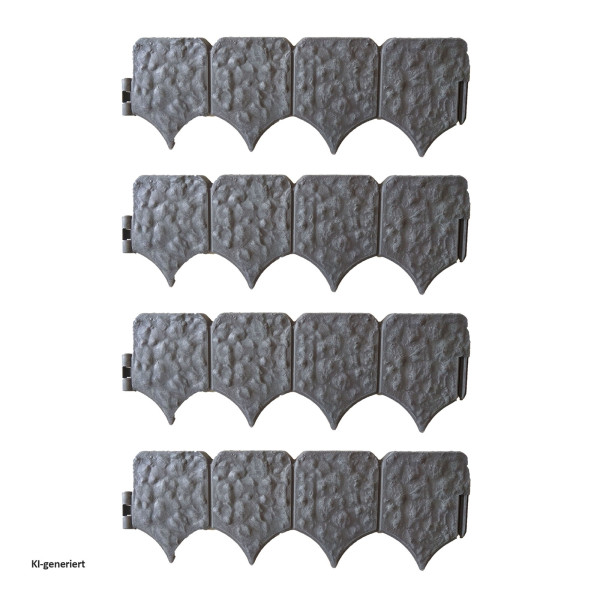 Beetumrandung Nessa, Stone, 4teilig, grau