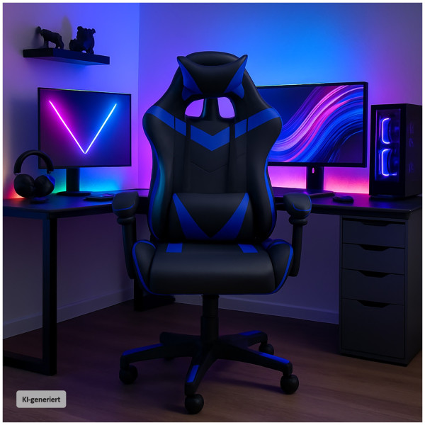 Krit racer gaming chair Schwarz-Blau