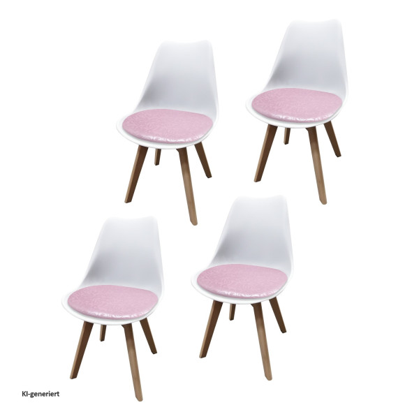 Stuhl Atlanta Weiß/PU Rosa Muster