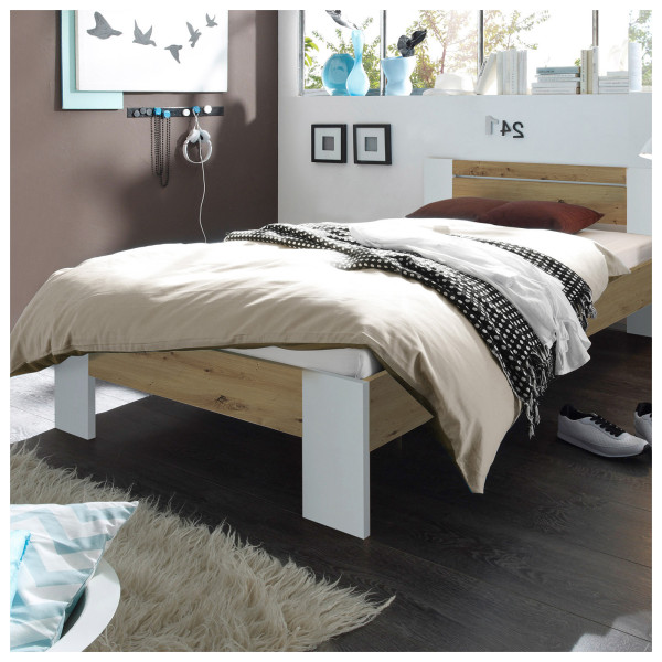 HTI-Living Weiß/Artisaneiche Futonbett 140 x 200 cm