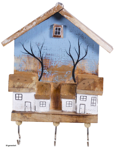 Schlüsselbrett blaues Haus