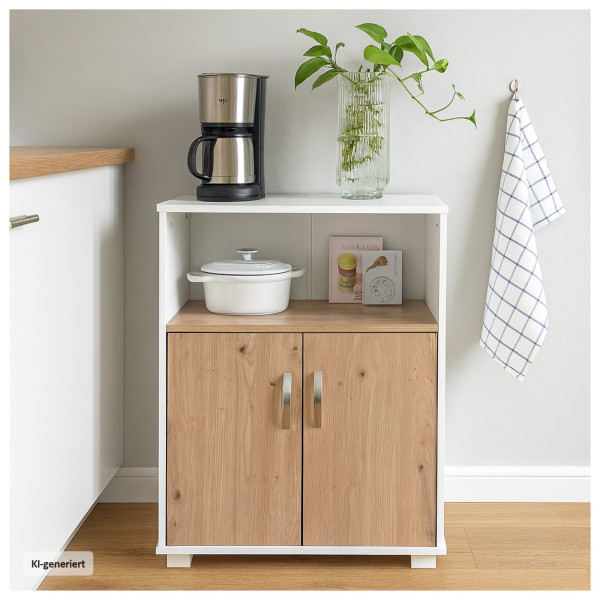 Küchenschrank Blanca Weiß Artisaneiche