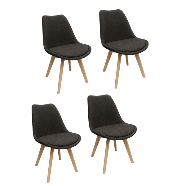 HTI-Living Atlanta Grau Esszimmerstuhl 4er Set