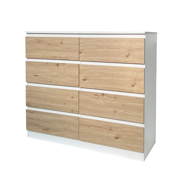 Kommode Thekla 8 Schubladen weiß-artisaneiche