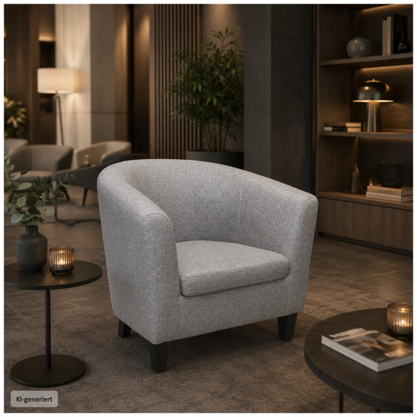 Cocktailsessel Cadogan Webstoff grau