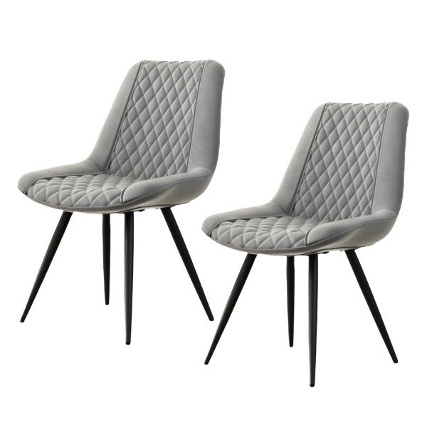 HTI-Living Kunstleder Grau Esszimmerstuhl Astrid 2er-Set
