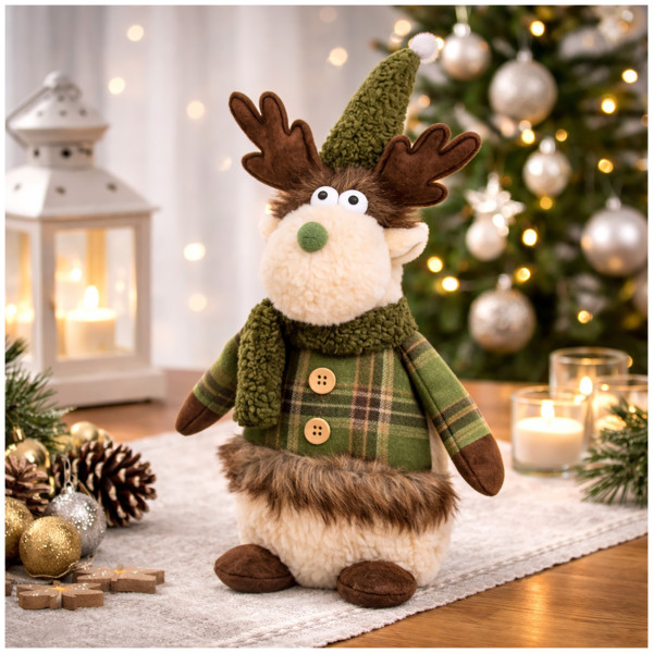 Dekorationsrentier 40 cm 3-fach sortiert