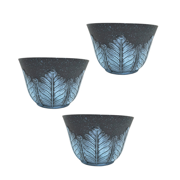 HTI-Living Feder Blau 3er-Set Blumentopf Nessa