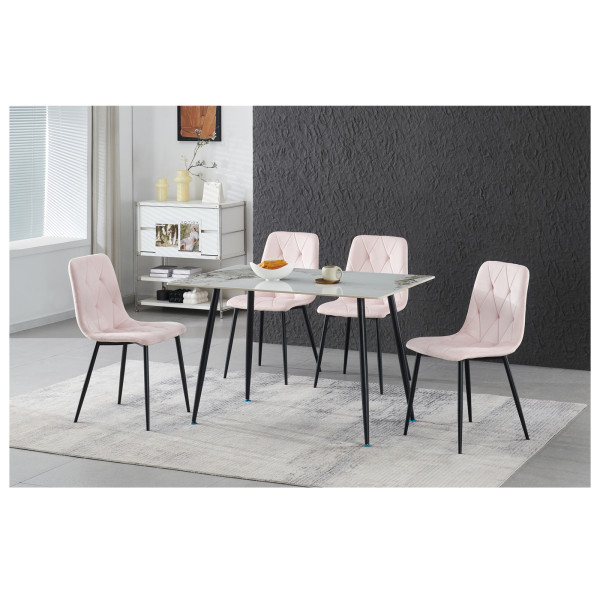 HTI-Living Velvet Rosa Stuhl Mesa Eco 2er-Set