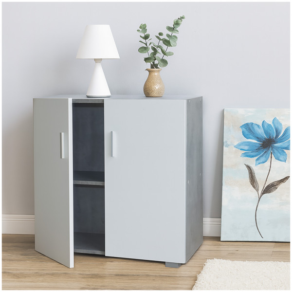 Kommode 2türig Thekla 6077 Beton Weiß