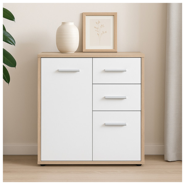 HTI-Living Nina Sonoma/Weiß Kommode mit 2 Schubladen
