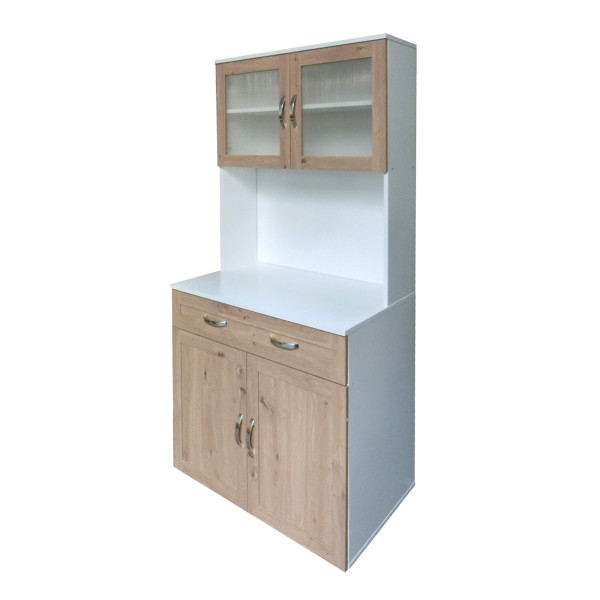 HTI-Living Blanca Küchenbuffet mit Glasteil Weiß Artisaneiche