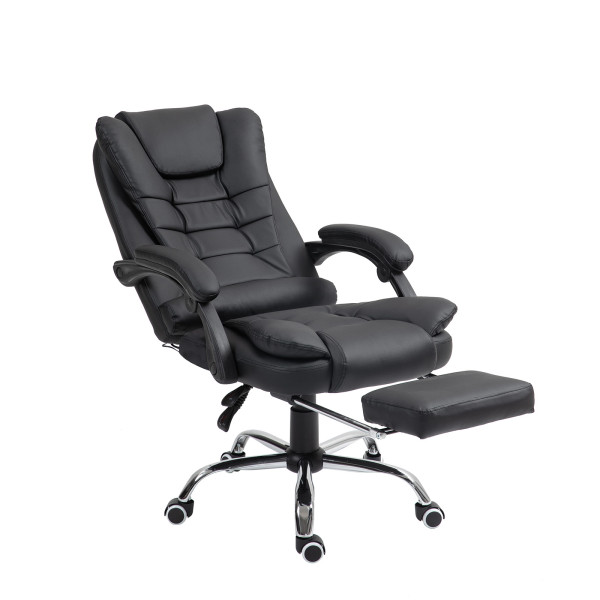 Chefsessel Eddie Schwarz PU Fußstütze/Massagef