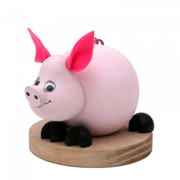 Sigro rosa Holz Räucherfigur Schwein