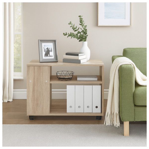 Beistelltisch auf Rollen Thekla 8030 sonoma