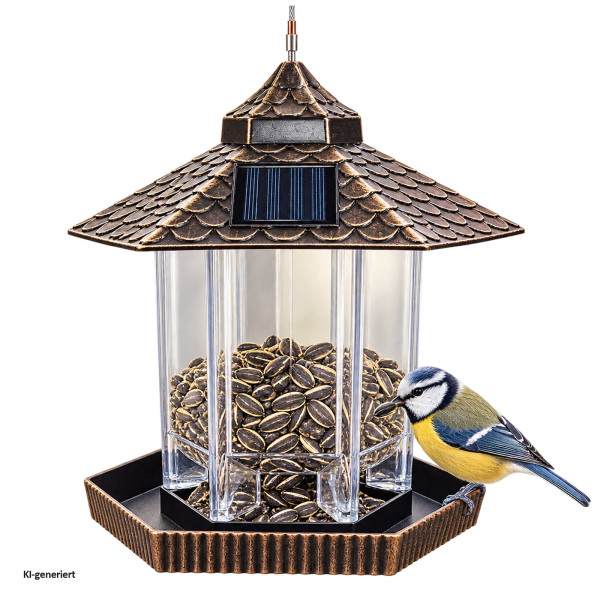 Vogelfutterhaus Nessa Solar, metallic gold