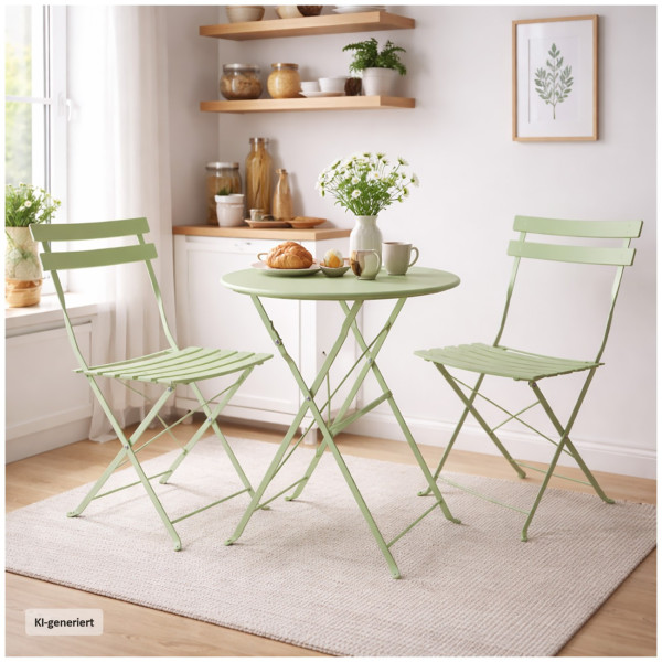 Gartentisch und 2 Stühle Basil Grün