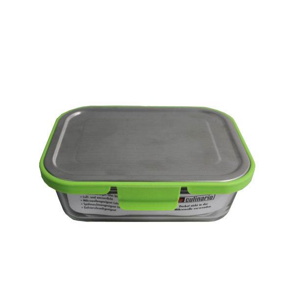 Glas-Frischhaltedose mit Edelstahl Deckel 1000 ml