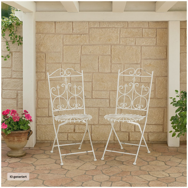 Stuhl Romantic Garden Weiß 2er Set