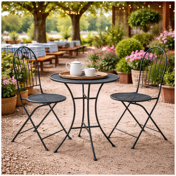 Gartentisch und 2 Stühle Ivo Blau