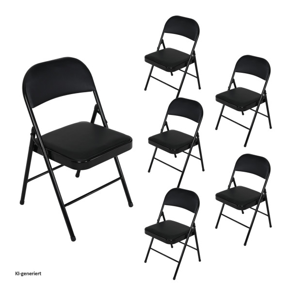 Klappstuhl Wedigo PVC Schwarz 6er Set