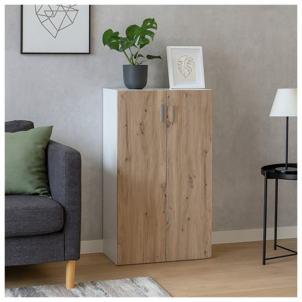 Kommode Nina 2H Weiß Artisaneiche
