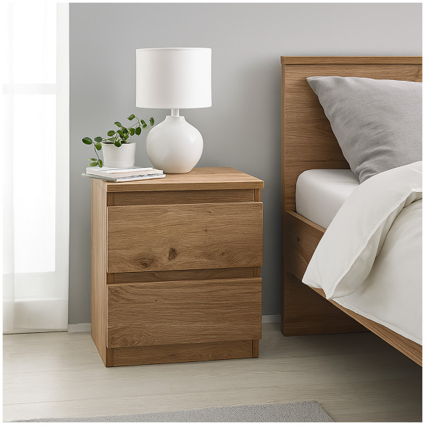 Kommode Thekla 2 Schubladen artisaneiche 2er-Set