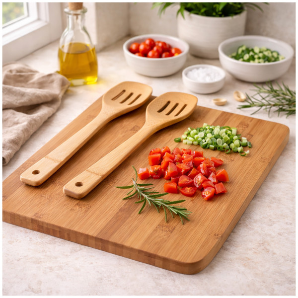 Schneidbrett mit Besteck