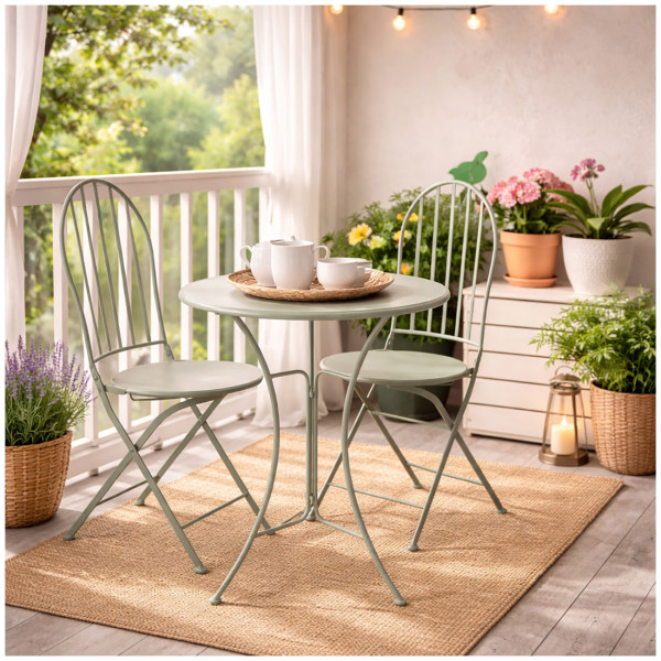 Gartentisch und 2 Stühle Ivy grün
