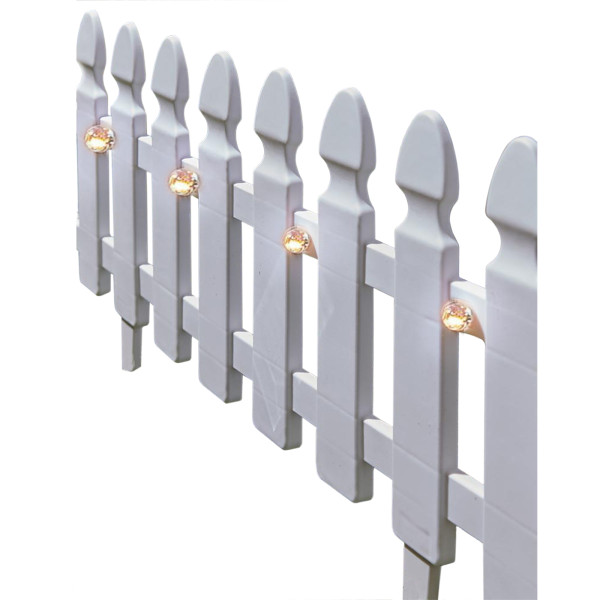 Zierzaun Nessa Solar, Gartenzaun, 4teilig, Weiß