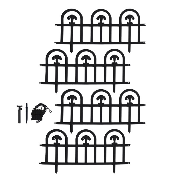 Zierzaun Nessa Solar, Bogen, 16-teilig, schwarz