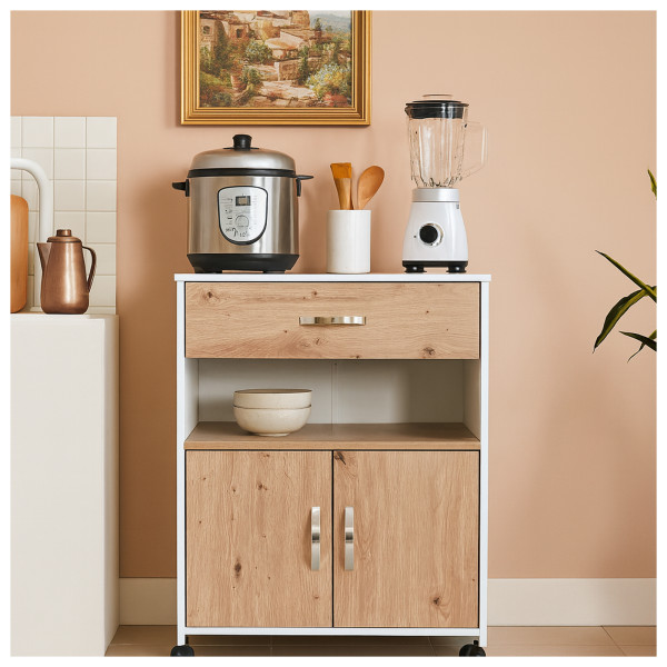 Küchenschrank Blanca Weiß Artisaneiche