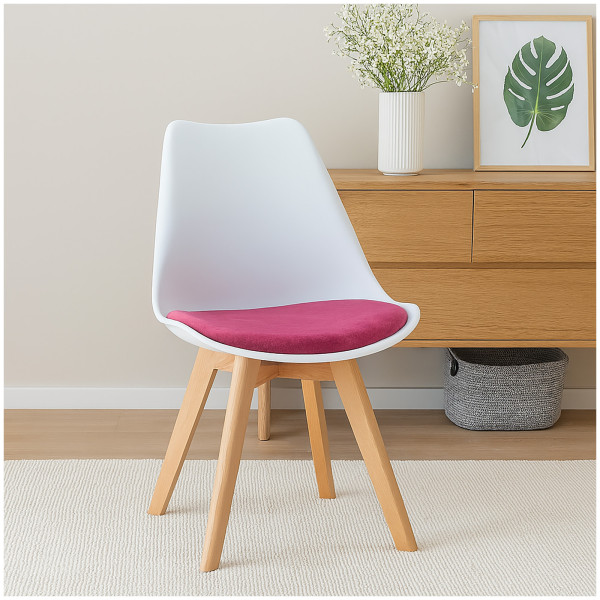 Stuhl Atlanta Weiß/Velvet Pink