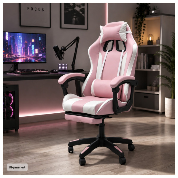 Drehstuhl Krit Eco Pink Weiss PVC