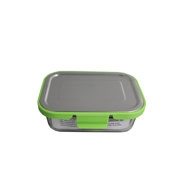 Glas-Frischhaltedose mit Edelstahl Deckel 620 ml,