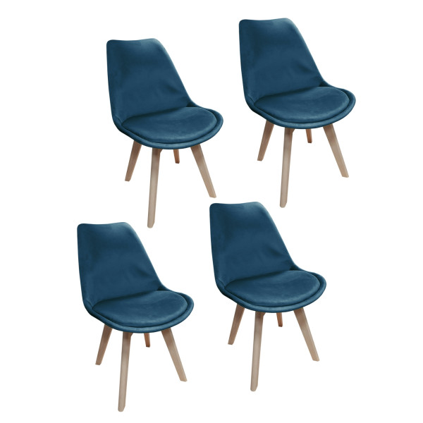 Stuhl Atlanta Velvet Blau