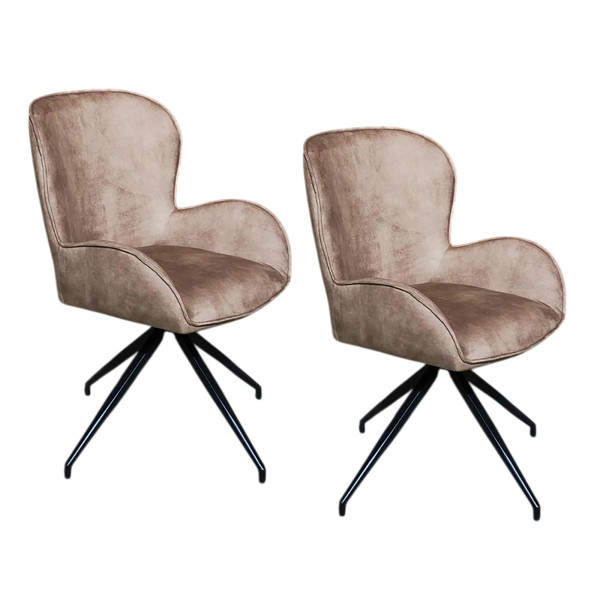 HTI-Living 2 Stück Esszimmerstuhl Taupe