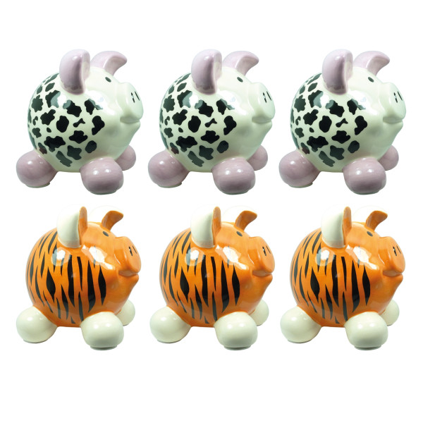 Swiggie-Sparschwein 6er Set, 2 Motive
