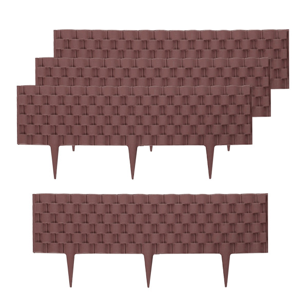 Beetumrandung Nessa, Flechtzaun, 4teilig, braun