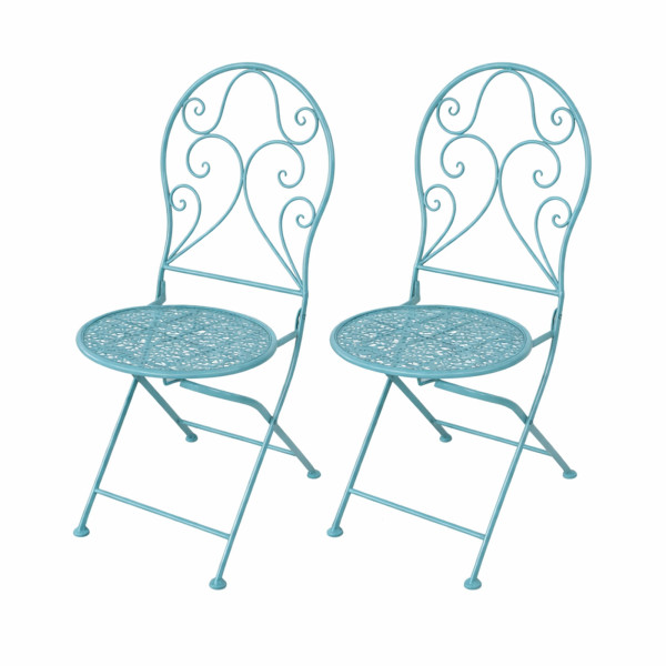 Gartenstuhl 2er-Set Lani Blau